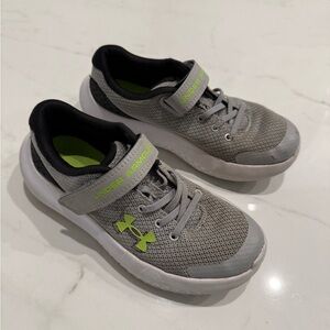 Under Armour Kids Gray and Green Sneakers